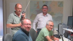 De haut en bas et de gauche à droite : Jean-Noël Martineau, Arnaud Desmarie, Philippe Renaudin et Bernard Porecheau, membres du Radio Club de Vendée. | PAR OUEST-FRANCE
