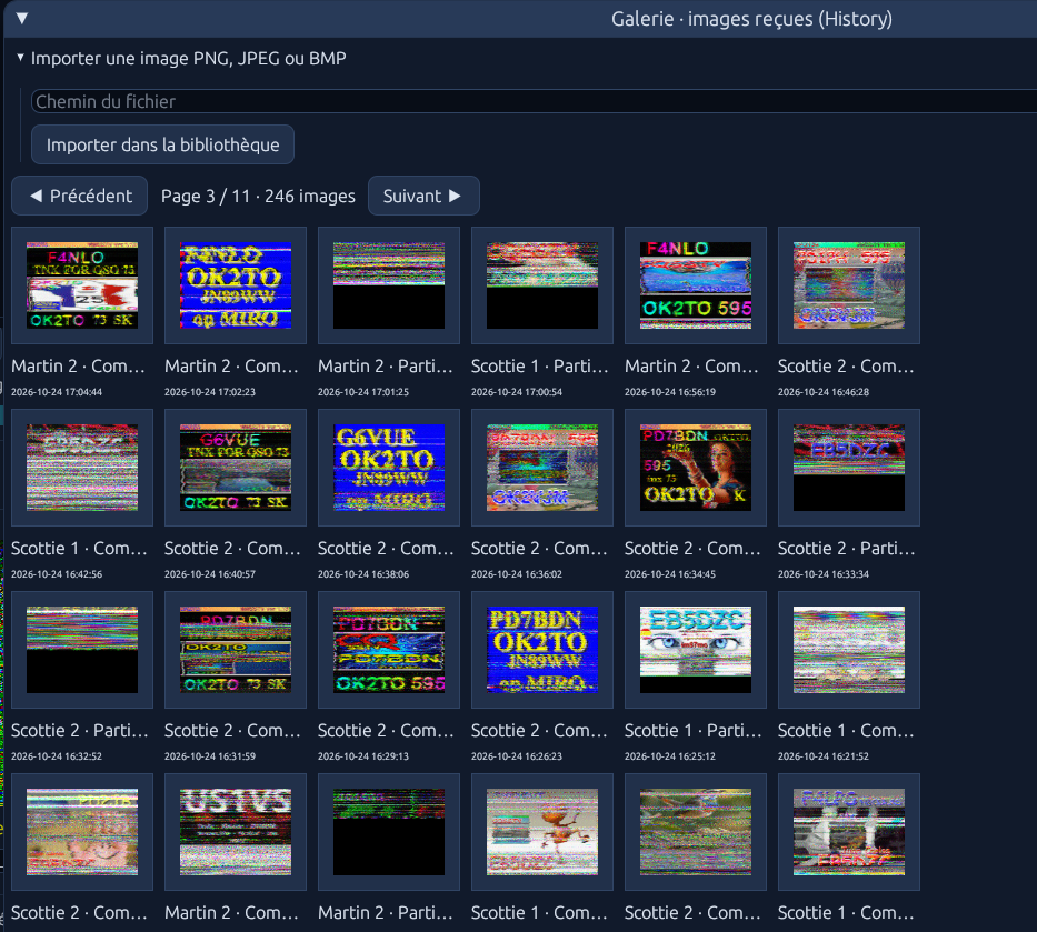 Galerie des images SSTV reçues et décodées avec SatSSTV